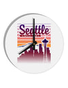 Seattle Washington Sunset 10 InchRound Wall Clock-Wall Clock-TooLoud-White-Davson Sales