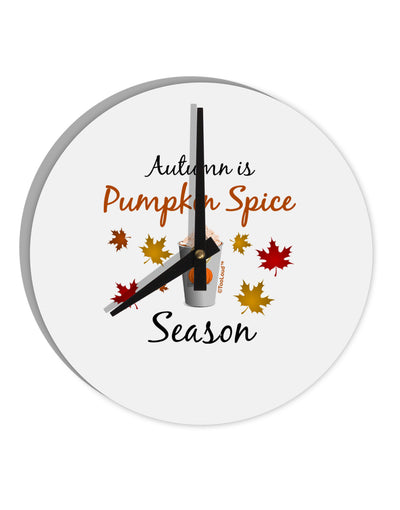 Pumpkin Spice Season 10 InchRound Wall Clock-Wall Clock-TooLoud-White-Davson Sales