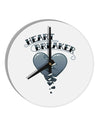 Heart Breaker Manly 10 InchRound Wall Clock by TooLoud-Wall Clock-TooLoud-White-Davson Sales
