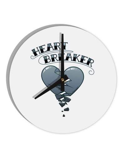 Heart Breaker Manly 10 InchRound Wall Clock by TooLoud-Wall Clock-TooLoud-White-Davson Sales