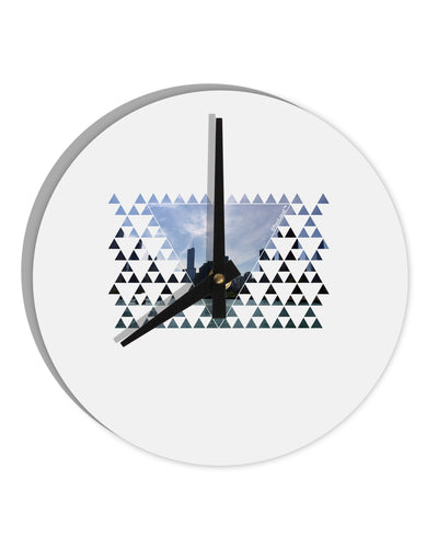 Chicago Triangles 10 InchRound Wall Clock-Wall Clock-TooLoud-White-Davson Sales