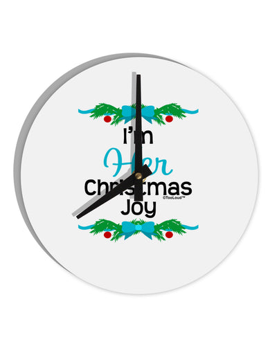 Her Christmas Joy Matching His & Hers 10 InchRound Wall Clock-Wall Clock-TooLoud-White-Davson Sales