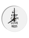 Keep Calm and Love Bees 10 InchRound Wall Clock-Wall Clock-TooLoud-White-Davson Sales