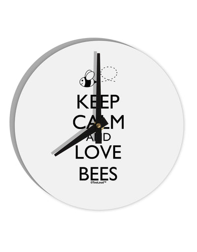 Keep Calm and Love Bees 10 InchRound Wall Clock-Wall Clock-TooLoud-White-Davson Sales