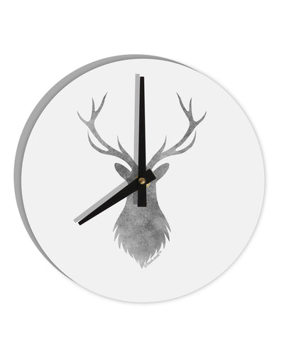 Majestic Stag Distressed 10 InchRound Wall Clock-Wall Clock-TooLoud-White-Davson Sales