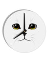 TooLoud Yellow Amber-Eyed Cute Cat Face 10 InchRound Wall Clock-Wall Clock-TooLoud-White-Davson Sales