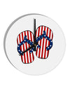 Stars and Stripes Flip Flops 10 InchRound Wall Clock-Wall Clock-TooLoud-White-Davson Sales