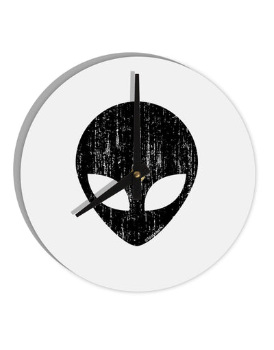 Extraterrestrial Face - Alien Distressed 10 InchRound Wall Clock by TooLoud-Wall Clock-TooLoud-White-Davson Sales