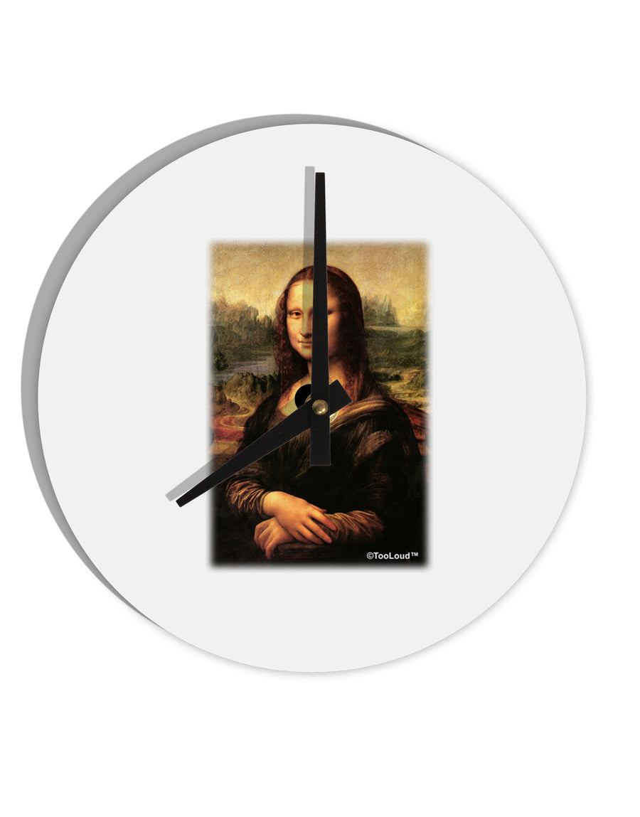 Mona Painting 10 InchRound Wall Clock-Wall Clock-TooLoud-White-Davson Sales