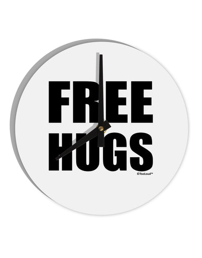 Free Hugs 10 InchRound Wall Clock-Wall Clock-TooLoud-White-Davson Sales