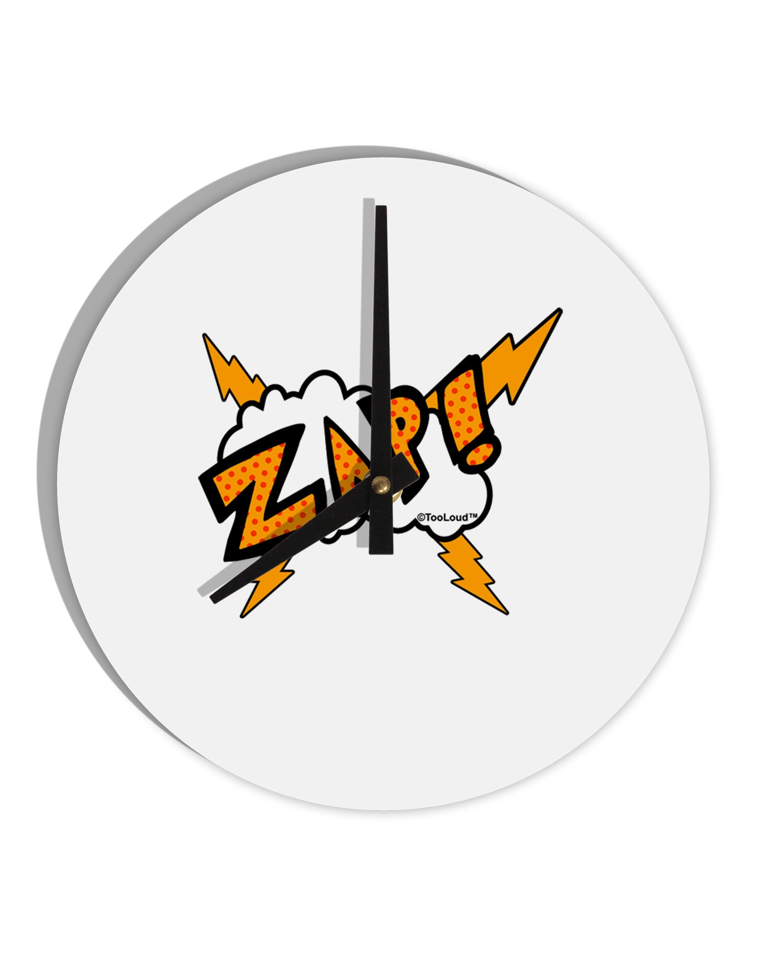 Onomatopoeia ZAP 10 InchRound Wall Clock-Wall Clock-TooLoud-White-Davson Sales