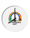 Pixel Pot of Gold St Patrick Text 10 InchRound Wall Clock-Wall Clock-TooLoud-White-Davson Sales