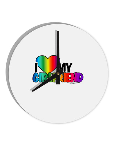 I Heart My Girlfriend - Rainbow 10 InchRound Wall Clock-Wall Clock-TooLoud-White-Davson Sales