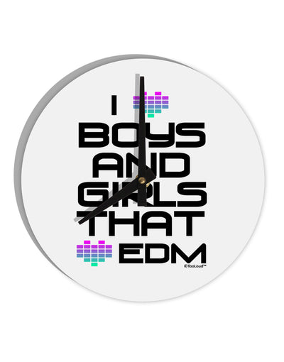 I Heart Boys and Girls That Heart EDM 10 InchRound Wall Clock