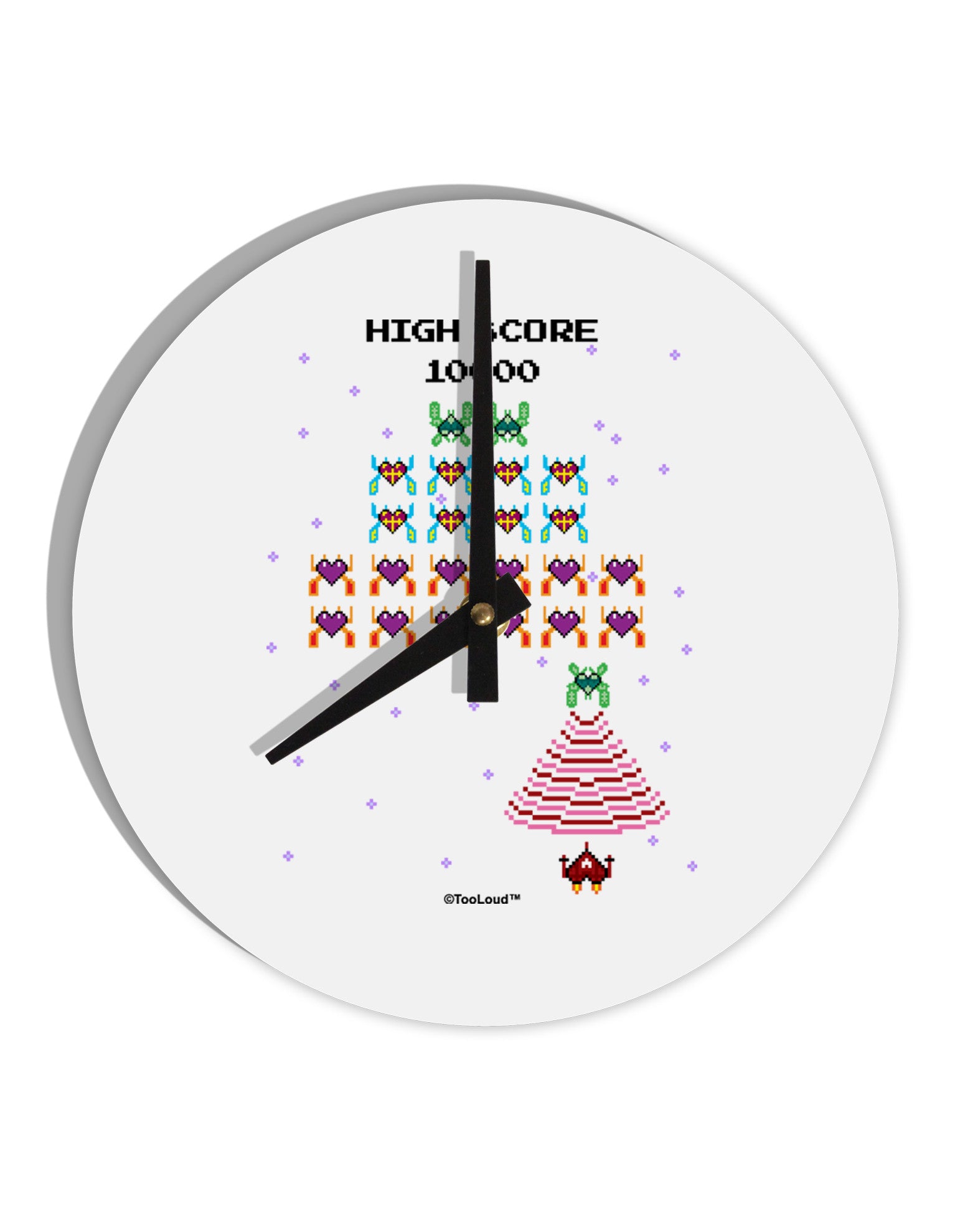 Retro Heart Fighter 10 InchRound Wall Clock-Wall Clock-TooLoud-White-Davson Sales