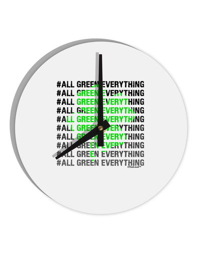 All Green Everything Clover 10 InchRound Wall Clock-Wall Clock-TooLoud-White-Davson Sales