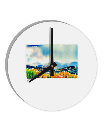 Colorado Mountain Scene 10 InchRound Wall Clock-Wall Clock-TooLoud-White-Davson Sales