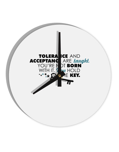 Tolerance And Acceptance 10 InchRound Wall Clock-Wall Clock-TooLoud-White-Davson Sales