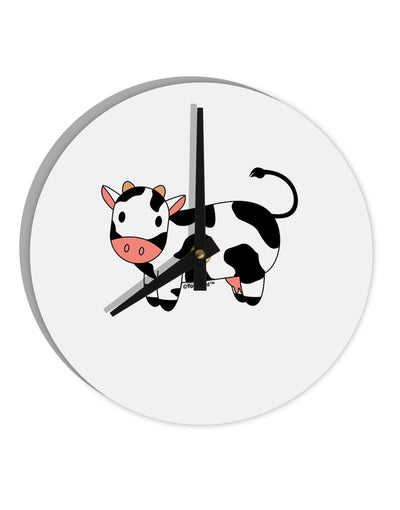 Cute Cow 10 InchRound Wall Clock-Wall Clock-TooLoud-White-Davson Sales