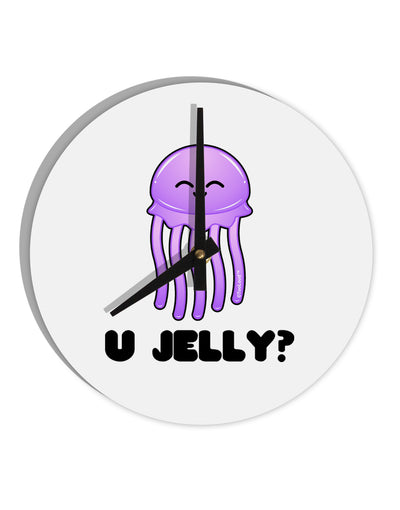 U Jelly Cute Jellyfish 10 InchRound Wall Clock by TooLoud-Wall Clock-TooLoud-White-Davson Sales