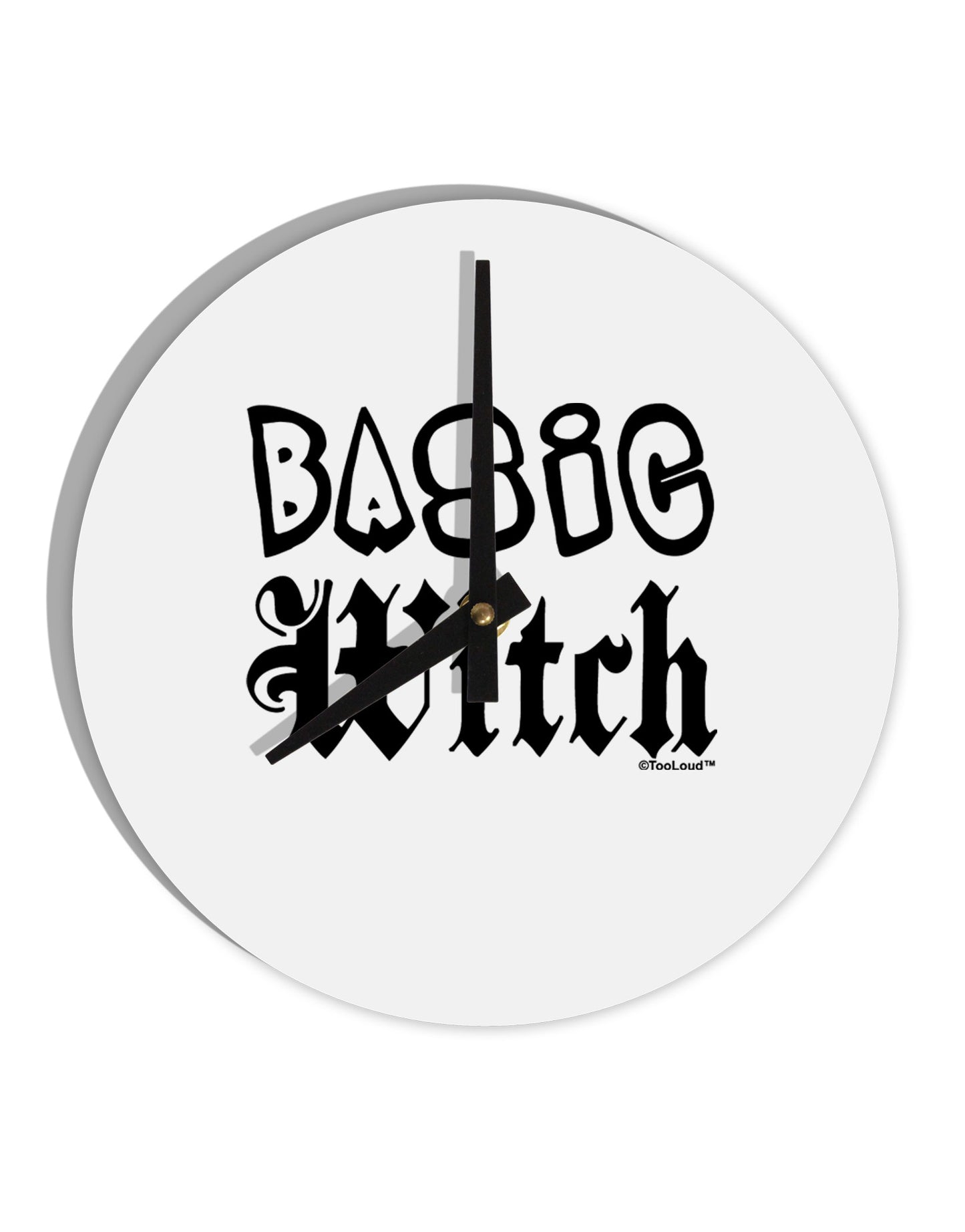 Basic Witch 10 InchRound Wall Clock-Wall Clock-TooLoud-White-Davson Sales