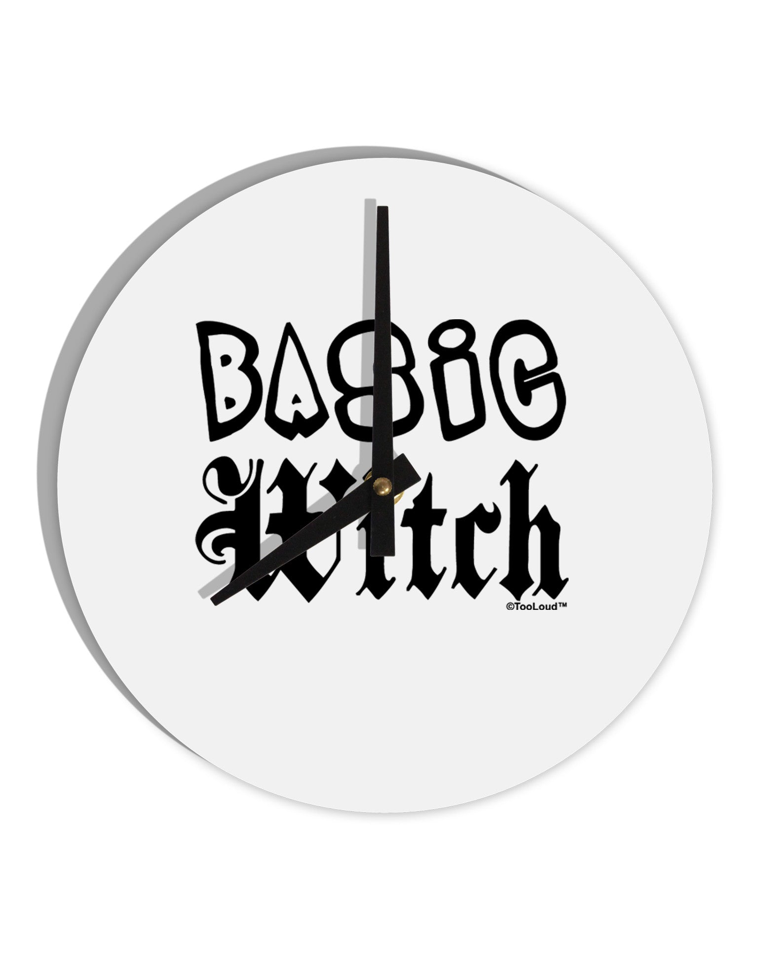 Basic Witch 10 InchRound Wall Clock-Wall Clock-TooLoud-White-Davson Sales
