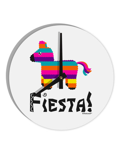 Colorful Pinata Design - Fiesta 10 InchRound Wall Clock by TooLoud-Wall Clock-TooLoud-White-Davson Sales