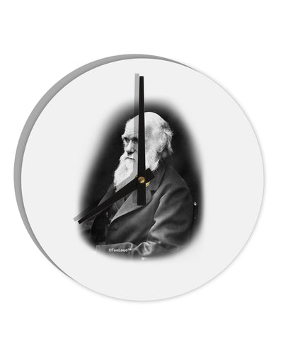 Charles Darwin Black and White 10 InchRound Wall Clock by TooLoud-Wall Clock-TooLoud-White-Davson Sales