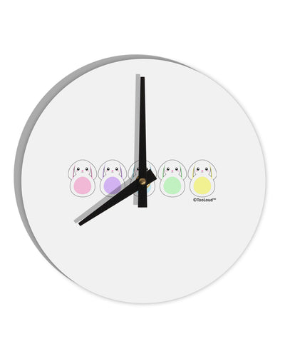 Cute Pastel Bunnies 10 InchRound Wall Clock by TooLoud-Wall Clock-TooLoud-White-Davson Sales