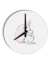 Easter Bunny and Egg Design 10 InchRound Wall Clock by TooLoud-Wall Clock-TooLoud-White-Davson Sales