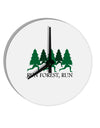 Run Forest Run Funny 10 InchRound Wall Clock by TooLoud-Wall Clock-TooLoud-White-Davson Sales