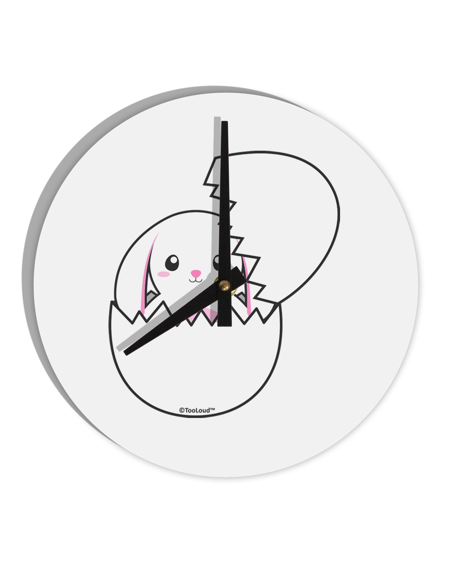 Cute Easter Bunny Hatching 10 InchRound Wall Clock by TooLoud-Wall Clock-TooLoud-White-Davson Sales