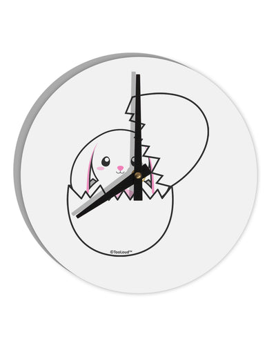 Cute Easter Bunny Hatching 10 InchRound Wall Clock by TooLoud-Wall Clock-TooLoud-White-Davson Sales