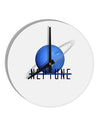 Planet Neptune Text 10 InchRound Wall Clock by TooLoud-Wall Clock-TooLoud-White-Davson Sales