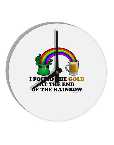 End Of The Rainbow Text 10 InchRound Wall Clock-Wall Clock-TooLoud-White-Davson Sales