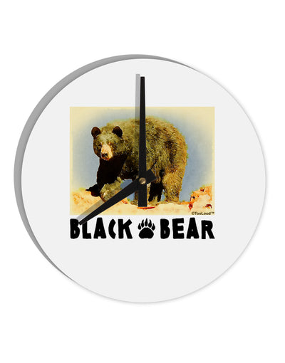 Black Bear Watercolor 10 InchRound Wall Clock-Wall Clock-TooLoud-White-Davson Sales