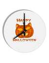 Cat-O-Lantern With Text 10 InchRound Wall Clock-Wall Clock-TooLoud-White-Davson Sales