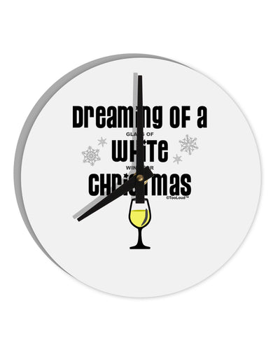 White Wine For Christmas 10 InchRound Wall Clock-Wall Clock-TooLoud-White-Davson Sales