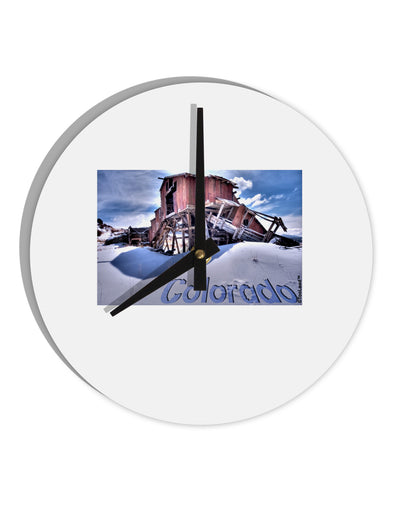 Victor Mines Colorado Text 10 InchRound Wall Clock-Wall Clock-TooLoud-White-Davson Sales