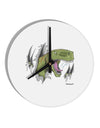 Green Dinosaur Breaking Free 10 InchRound Wall Clock by TooLoud-Wall Clock-TooLoud-White-Davson Sales