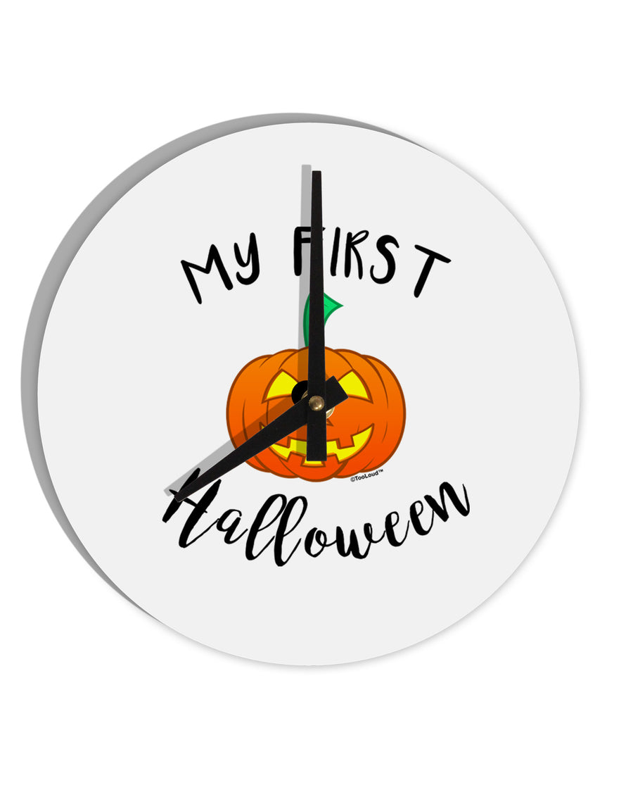 My First Halloween 10 InchRound Wall Clock by TooLoud-Wall Clock-TooLoud-White-Davson Sales