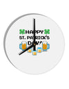 Pixel Happy St Patricks Day 10 InchRound Wall Clock-Wall Clock-TooLoud-White-Davson Sales