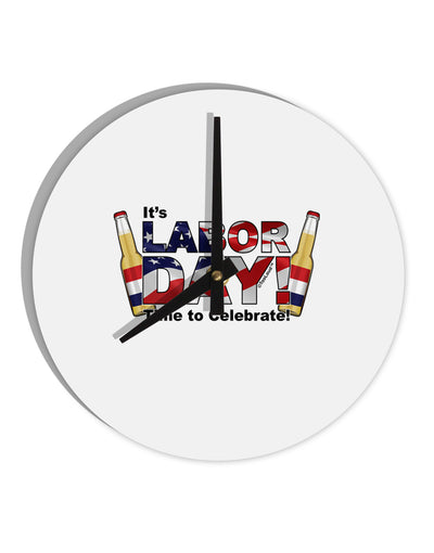 Labor Day - Celebrate 10 InchRound Wall Clock-Wall Clock-TooLoud-White-Davson Sales