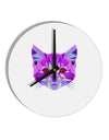 Geometric Kitty Purple 10 InchRound Wall Clock-Wall Clock-TooLoud-White-Davson Sales