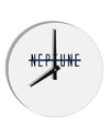 Planet Neptune Text Only 10 InchRound Wall Clock by TooLoud-Wall Clock-TooLoud-White-Davson Sales