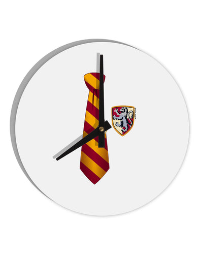 Wizard Tie Red and Yellow 10 InchRound Wall Clock-Wall Clock-TooLoud-White-Davson Sales