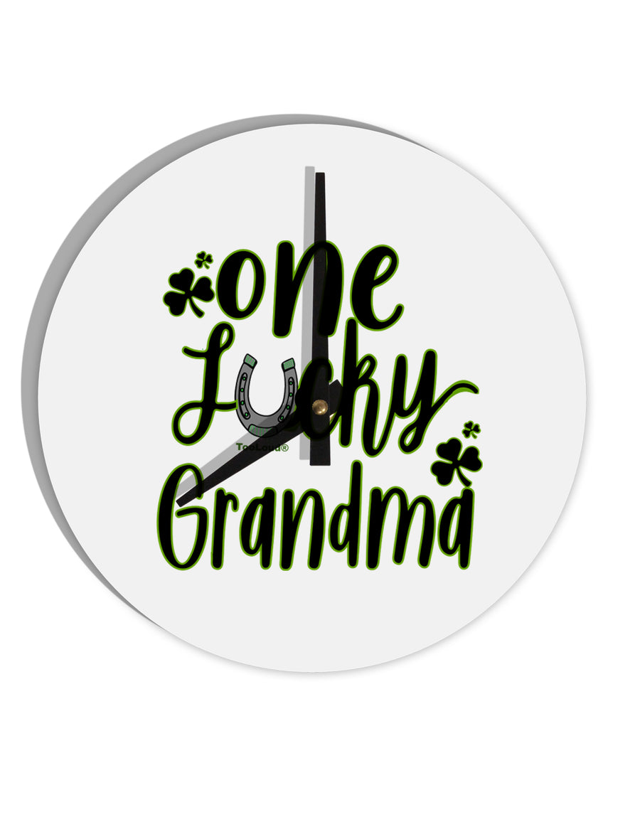 TooLoud One Lucky Grandma Shamrock 10 Inch Round Wall Clock-Wall Clock-TooLoud-Davson Sales