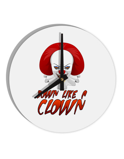 Down Like a Clown 10 InchRound Wall Clock-Wall Clock-TooLoud-White-Davson Sales