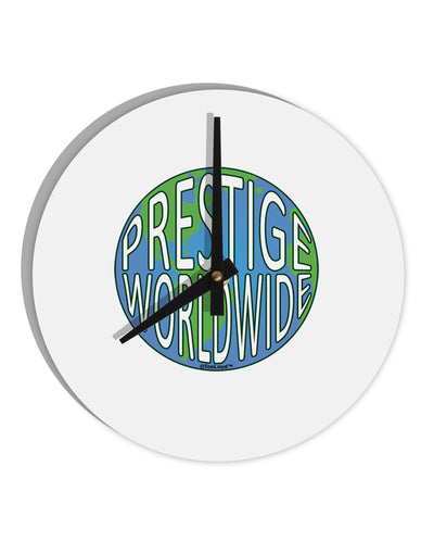 Prestige Worldwide Logo 10 InchRound Wall Clock by TooLoud-Wall Clock-TooLoud-White-Davson Sales