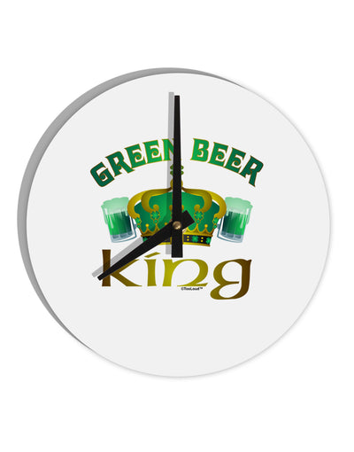 Green Beer King 10 InchRound Wall Clock-Wall Clock-TooLoud-White-Davson Sales